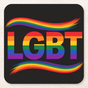 Dessous De Verre Carré Fierté arc-en-ciel LGBT