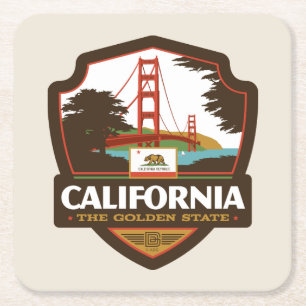 Dessous De Verre Carré Fierté de l'État   Californie