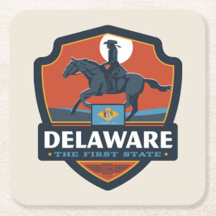 Dessous De Verre Carré Fierté de l'État   Delaware