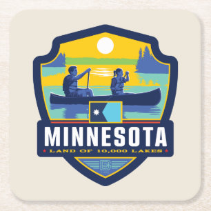 Dessous De Verre Carré Fierté de l'État   Minnesota