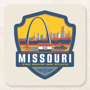 Dessous De Verre Carré Fierté de l'État   Missouri