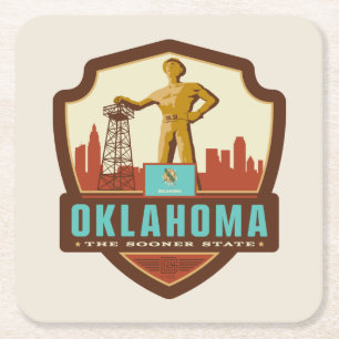 Dessous De Verre Carré Fierté de l'État Oklahoma