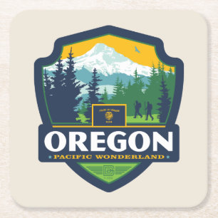 Dessous De Verre Carré Fierté de l'État Oregon