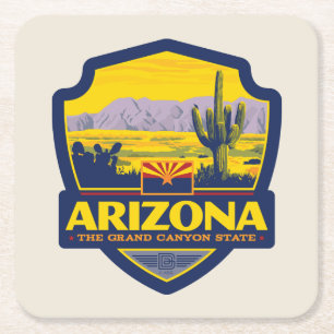 Dessous De Verre Carré Fierté d'État Arizona 2