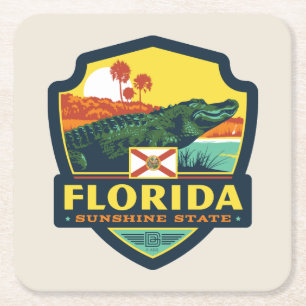 Dessous De Verre Carré Fierté d'État Floride