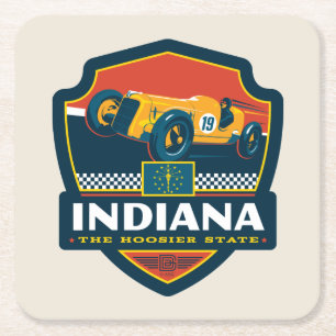 Dessous De Verre Carré Fierté d'État Indiana