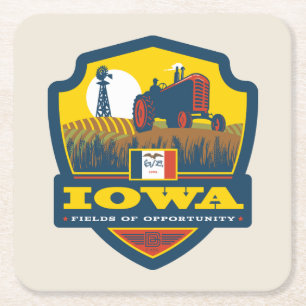 Dessous De Verre Carré Fierté d'État Iowa
