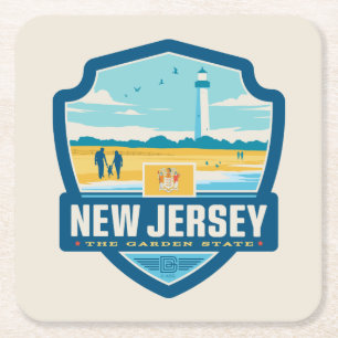 Dessous De Verre Carré Fierté d'État New Jersey
