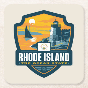 Dessous De Verre Carré Fierté d'État  Rhode Island