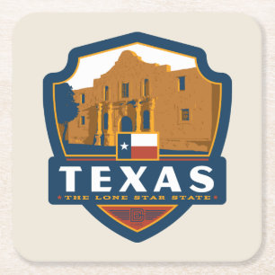 Dessous De Verre Carré Fierté   le Texas d'état