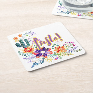 Dessous De Verre Carré FIESTA Cactus Artisanat Fleurs Sur mesure