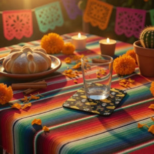 Dessous De Verre Carré Fiesta mexicaine & Día de Muertos