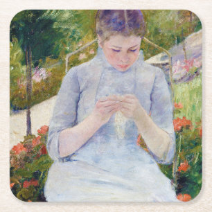 Dessous De Verre Carré Fille dans le jardin, Mary Cassatt