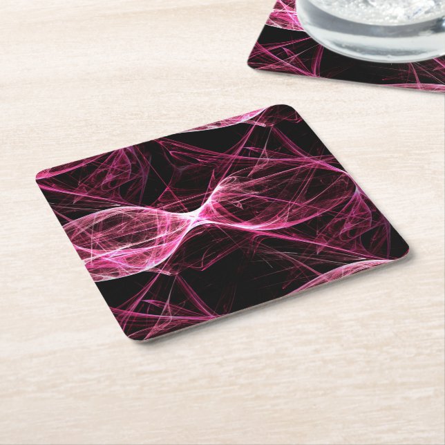 Dessous De Verre Carré Fille Punk Rock Rose Energy Waves (Incliné)