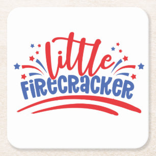 Dessous De Verre Carré Firecracker 4 juillet