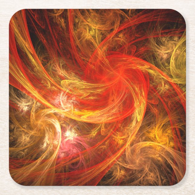 Dessous De Verre Carré Firestorm Nova Art Abstrait (Devant)