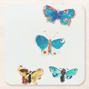 Dessous De Verre Carré Five Butterflies