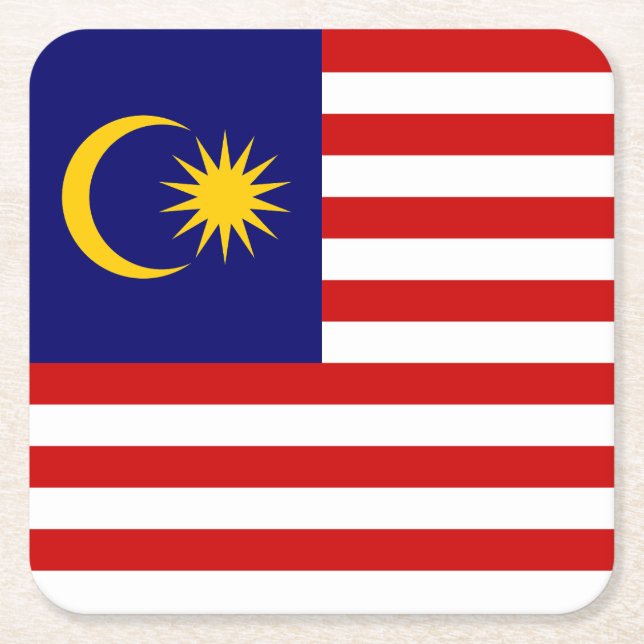 Dessous De Verre Carré Flag malaisien (Devant)