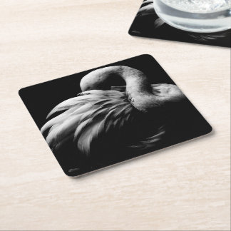 Dessous De Verre Carré Flamant rose en repose
