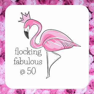 Dessous De Verre Carré Flamant rose rose flocage de la Couronne Fabrique 