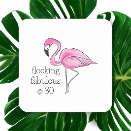 Dessous De Verre Carré Flamant rose rose flocage fabuleux à trente