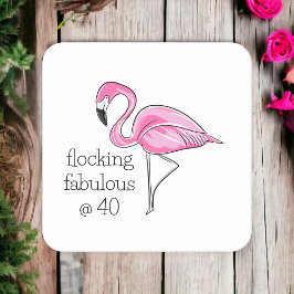 Dessous De Verre Carré Flamant rose rose flockant fabuleux à quarante