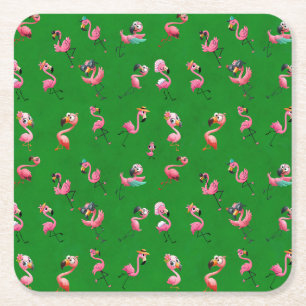 Dessous De Verre Carré Flamants roses
