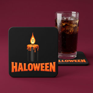 Dessous De Verre Carré Flamme de bougie Halloween