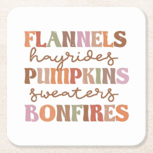 Dessous De Verre Carré Flannings Bonfires Citrouille