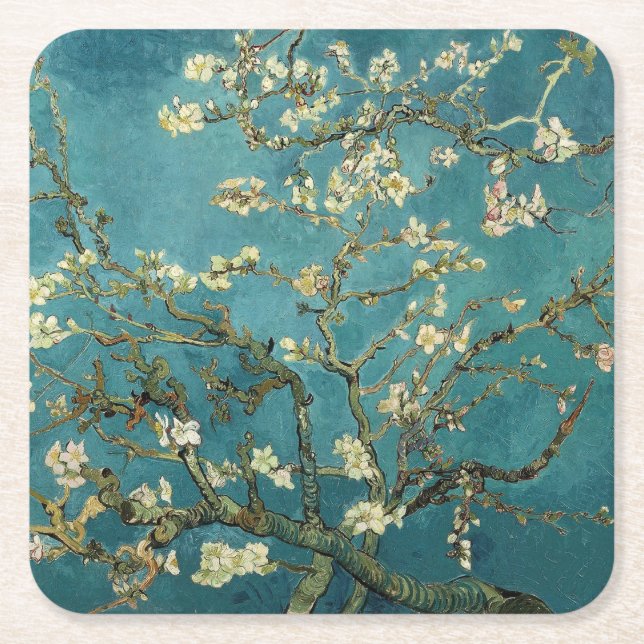 Dessous De Verre Carré Fleur d'amande (Devant)