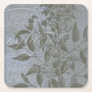 Dessous De Verre Carré Fleur de Bleu I
