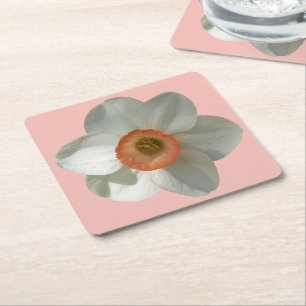 Dessous De Verre Carré Fleur de printemps de jonquille rose