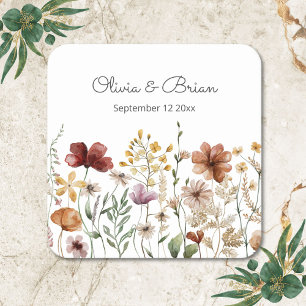 Dessous De Verre Carré Fleur Florale Jolie Aquarelle Personnalisée