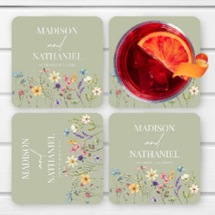 Dessous De Verre Carré Fleur sauvage Fleur Fleur Flore Jardin Mariage