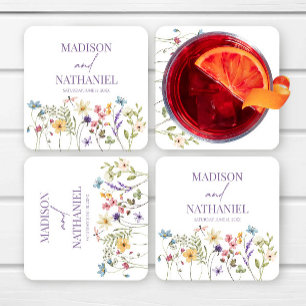 Dessous De Verre Carré Fleur sauvage Fleur Fleur Flore Jardin Mariage