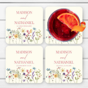 Dessous De Verre Carré Fleur sauvage Fleur Fleur Flore Jardin Mariage