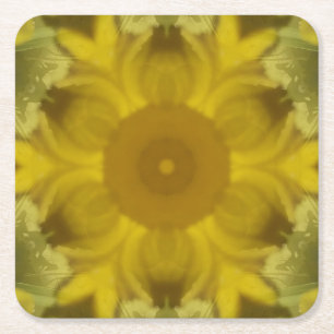 Dessous De Verre Carré Fleur soleil éclate dorée