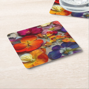 Dessous De Verre Carré Fleurs