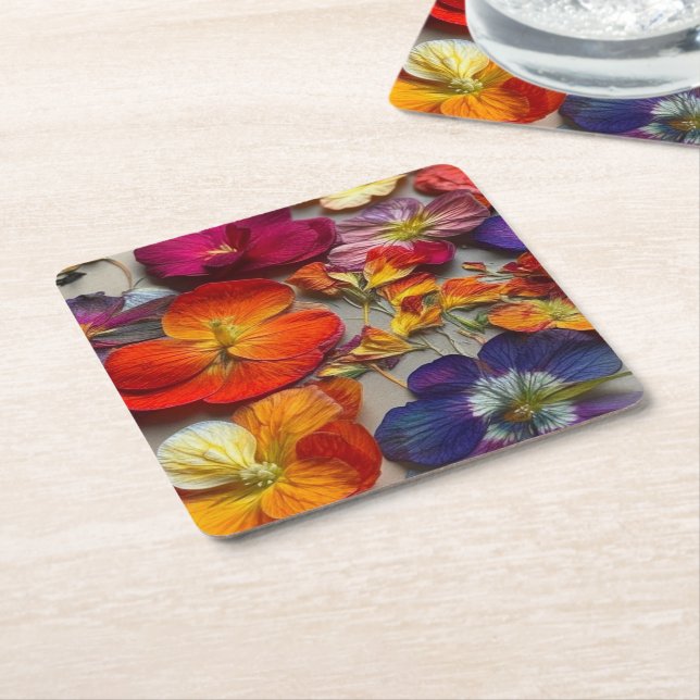 Dessous De Verre Carré Fleurs (Incliné)