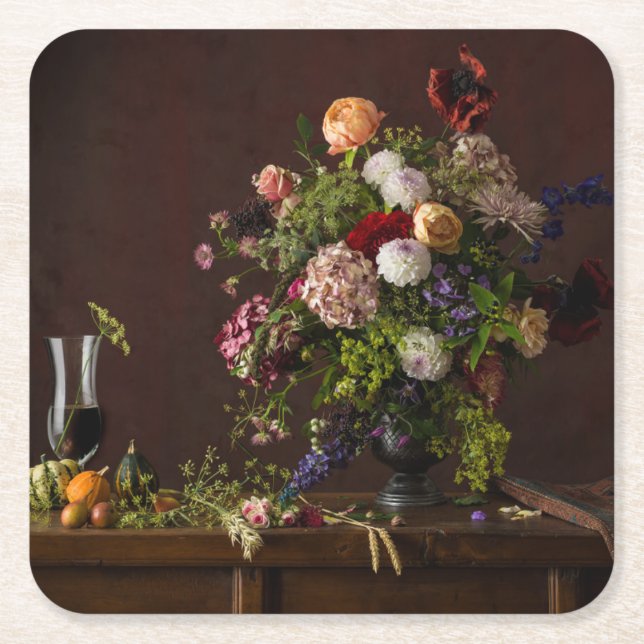 Dessous De Verre Carré Fleurs | Arrangement floral (Devant)
