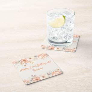 Dessous De Verre Carré Fleurs beiges Pêcher Fête Florale