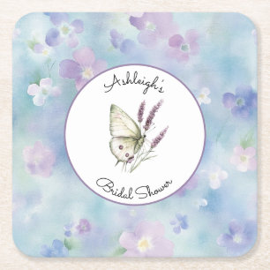 Dessous De Verre Carré Fleurs Bleues Lavande Blanches Violettes Enterreme