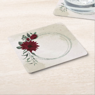 Dessous De Verre Carré Fleurs bourguignonnes verdure