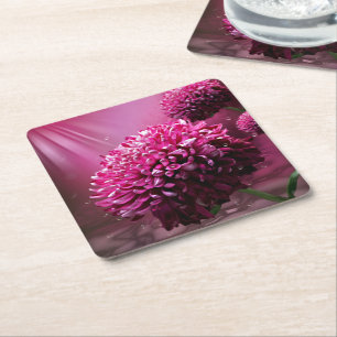 Dessous De Verre Carré Fleurs Dahlia