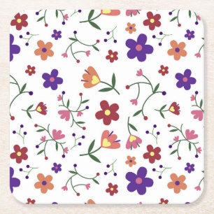 Dessous De Verre Carré fleurs de motif-