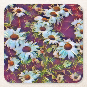 DESSOUS DE VERRE CARRÉ FLEURS DU JOUR