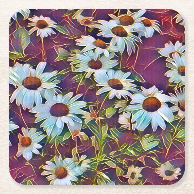 DESSOUS DE VERRE CARRÉ FLEURS DU JOUR (Devant)