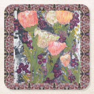 Dessous De Verre Carré Fleurs et baies