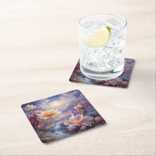 Dessous De Verre Carré Fleurs mystiques du royaume surnaturel