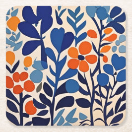 Dessous De Verre Carré fleurs retro 70's